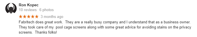 Google Review by Ron K.